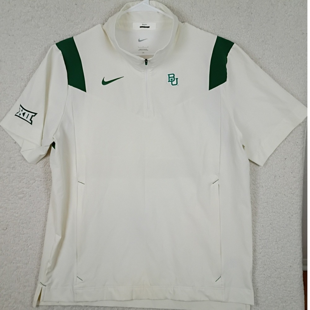 Nike Quarter Zip Windbreaker Mens Large Off White Baylor Team Issued Pullover